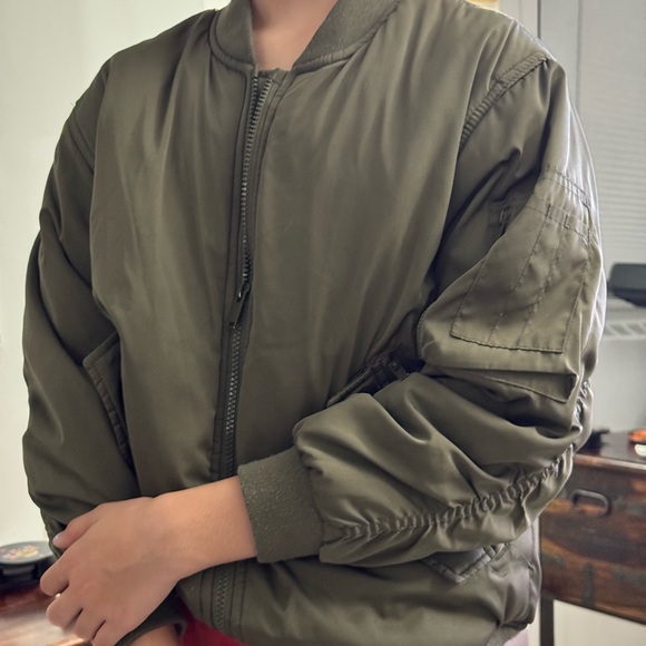 Zara Kids Olive Bomber Jacket - Picture 6 of 9